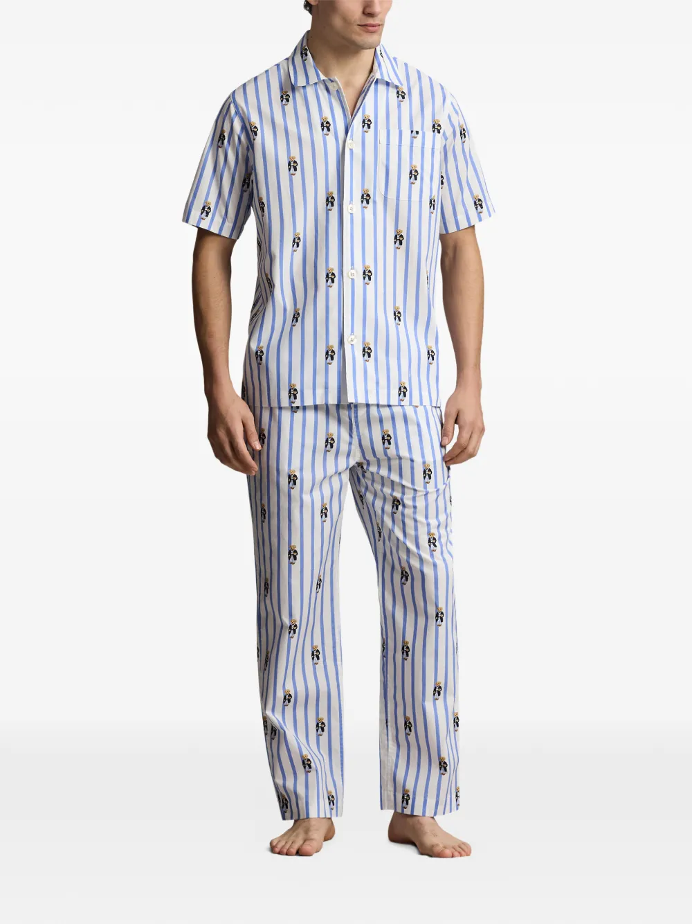 Пижамная рубашка в полоску POLO RALPH LAUREN, белый — фото 2