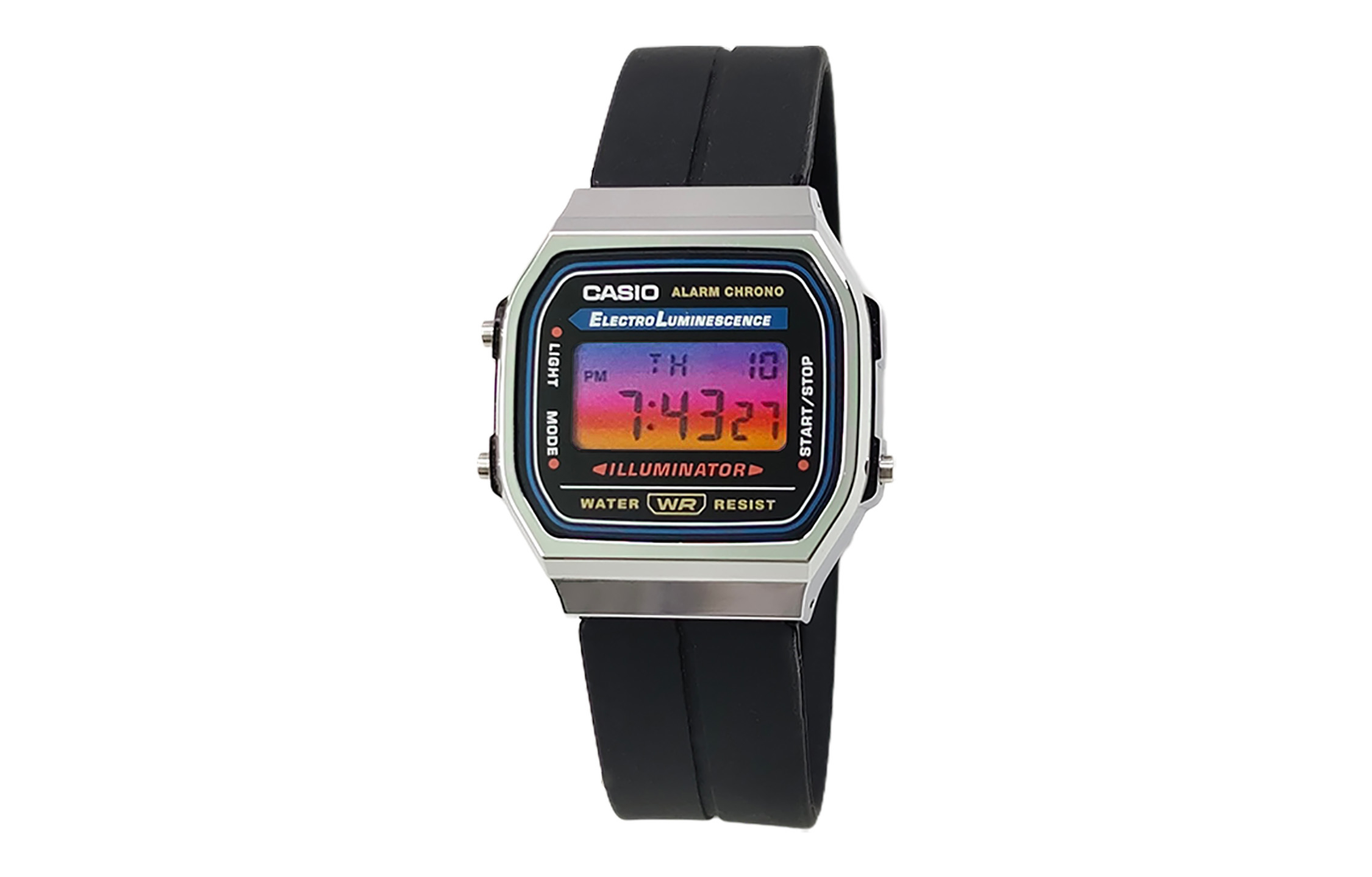 

CASIO Кварцевые часы Retrofit Series с силиконовым ремешком, мужские часы с черным циферблатом