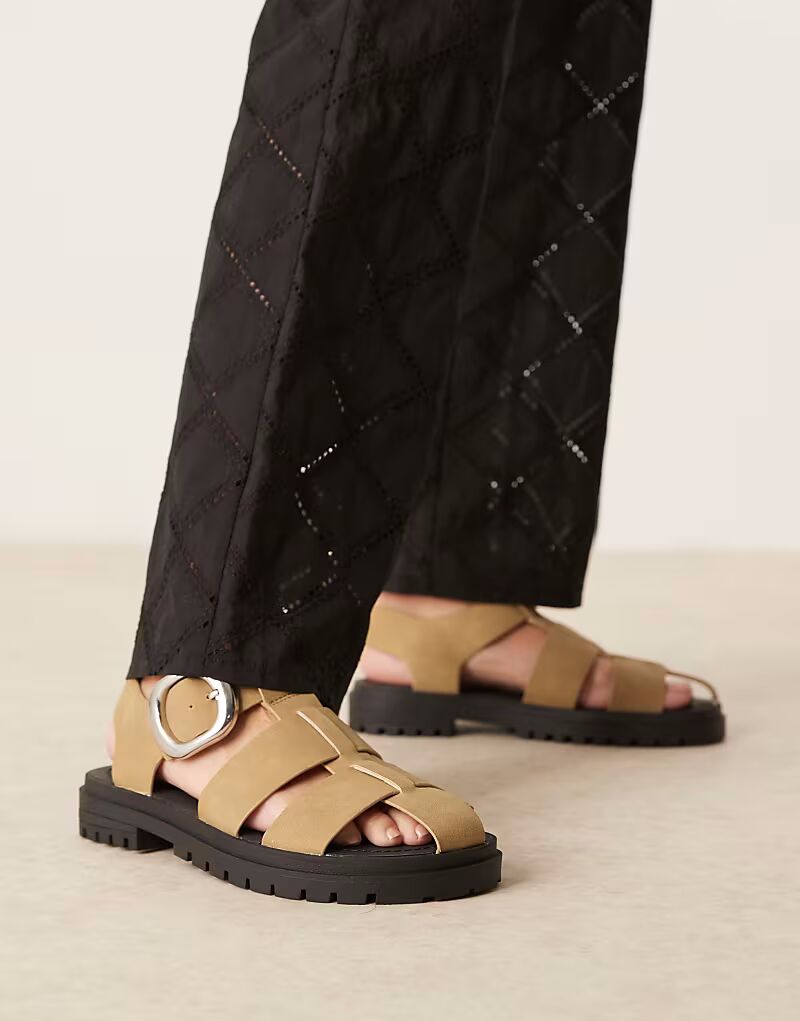 ASOS DESIGN Wide Fit Monarch массивные рыболовные туфли из серо-коричневой замши