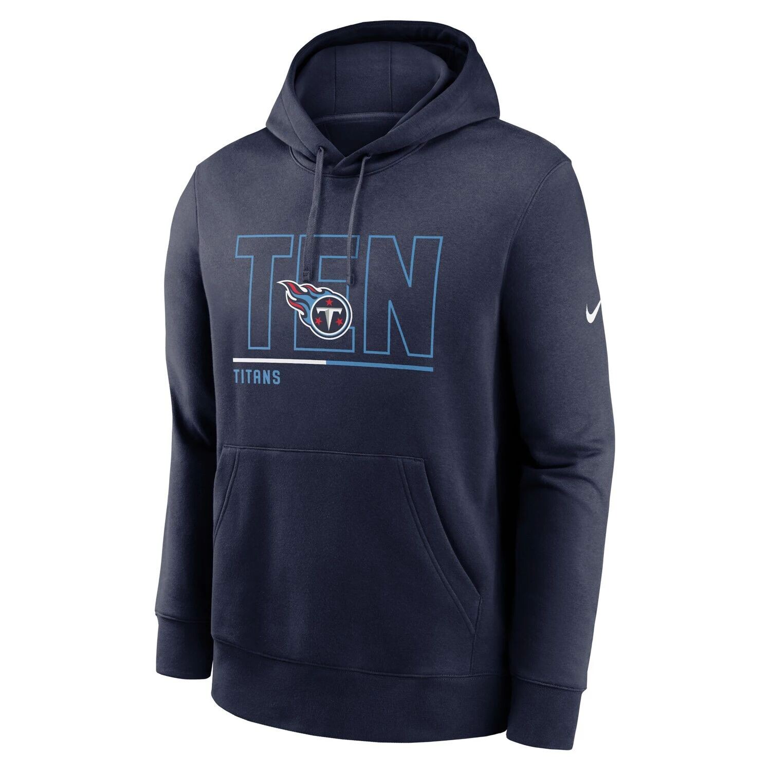 Мужской темно-синий флисовый пуловер с капюшоном Tennessee Titans City Code Club Nike — фото 2