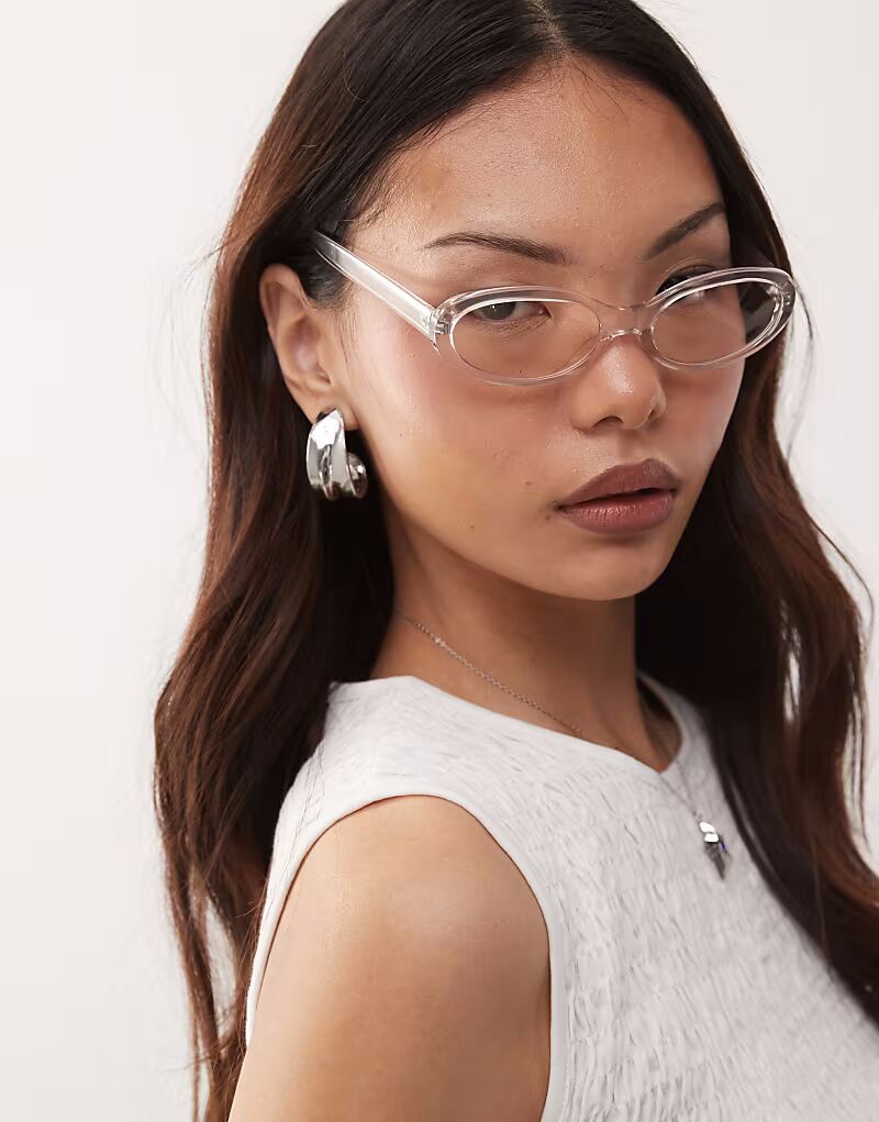 

Солнцезащитные очки Monki овальной формы бежевого цвета