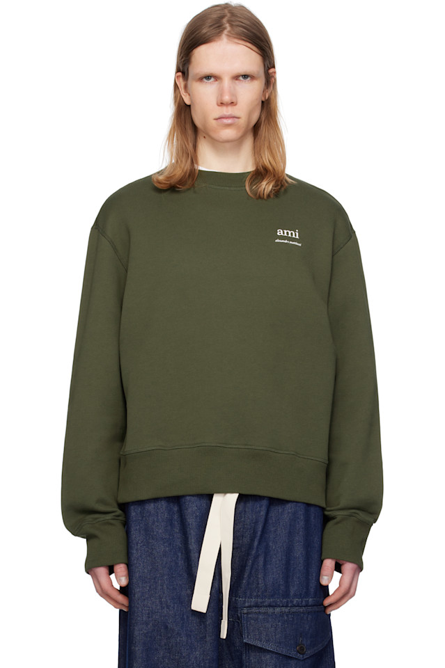 

Хлопковый свитшот Ami Paris, цвет loden