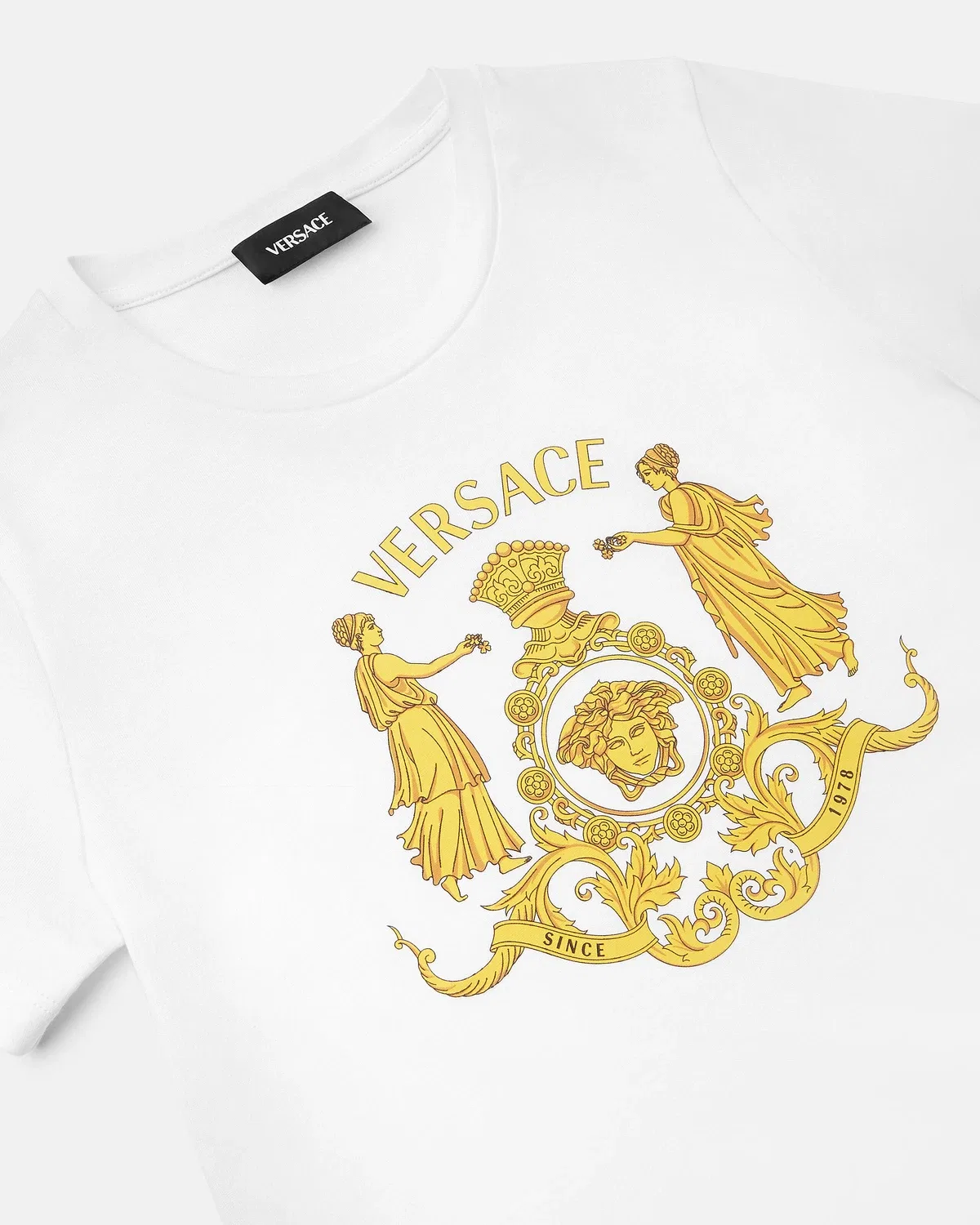 Детская футболка из хлопкового джерси с принтом VERSACE, белый — фото 4