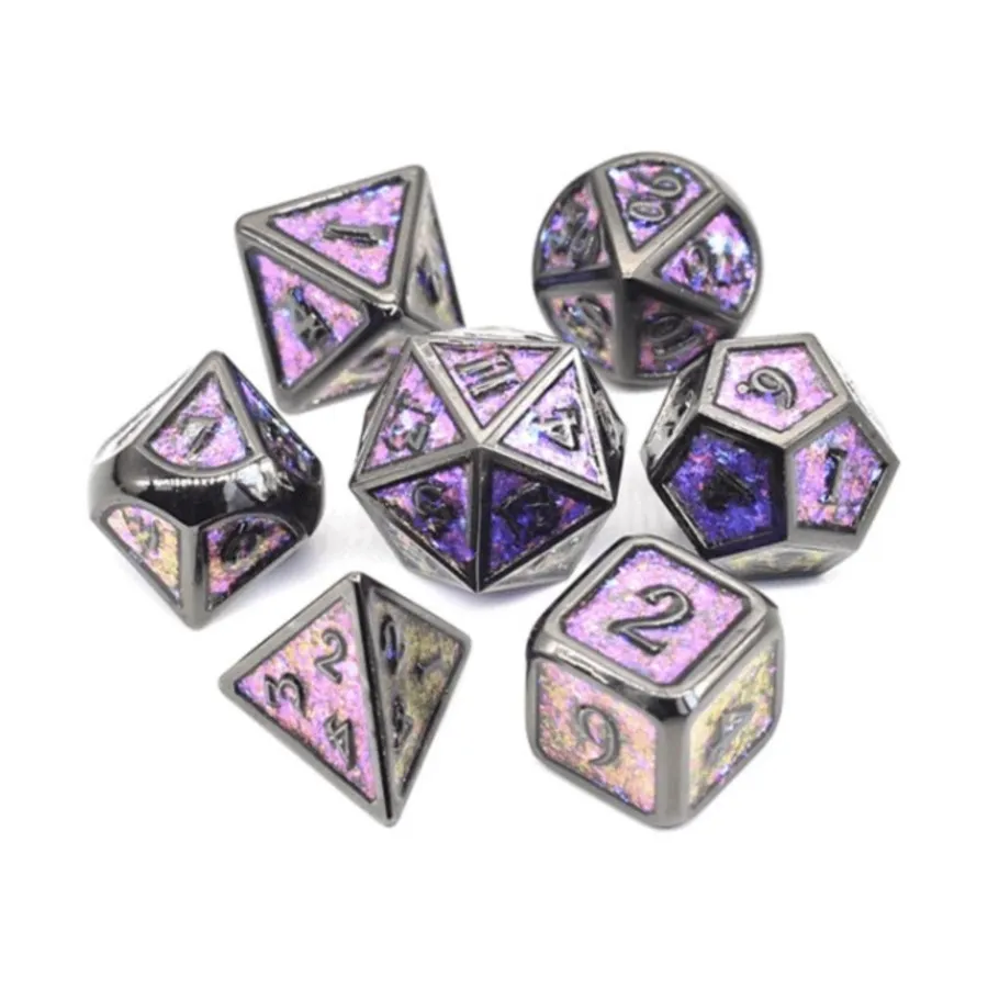 

Poly Set — Ночное небо, меняющее цвет (7), Dice Sets - Metal (Foam Brain Games)
