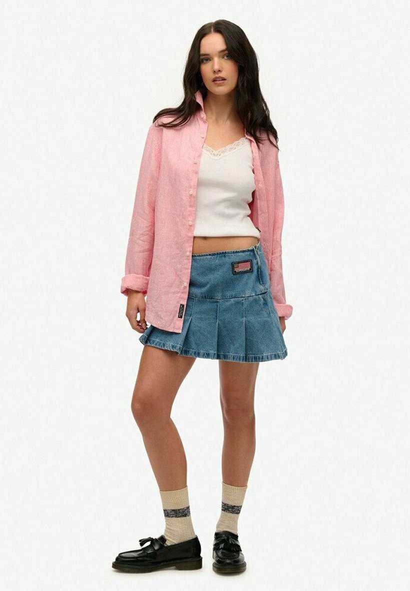 

Блузка на пуговицах LONG SLEEVE Superdry, розовый