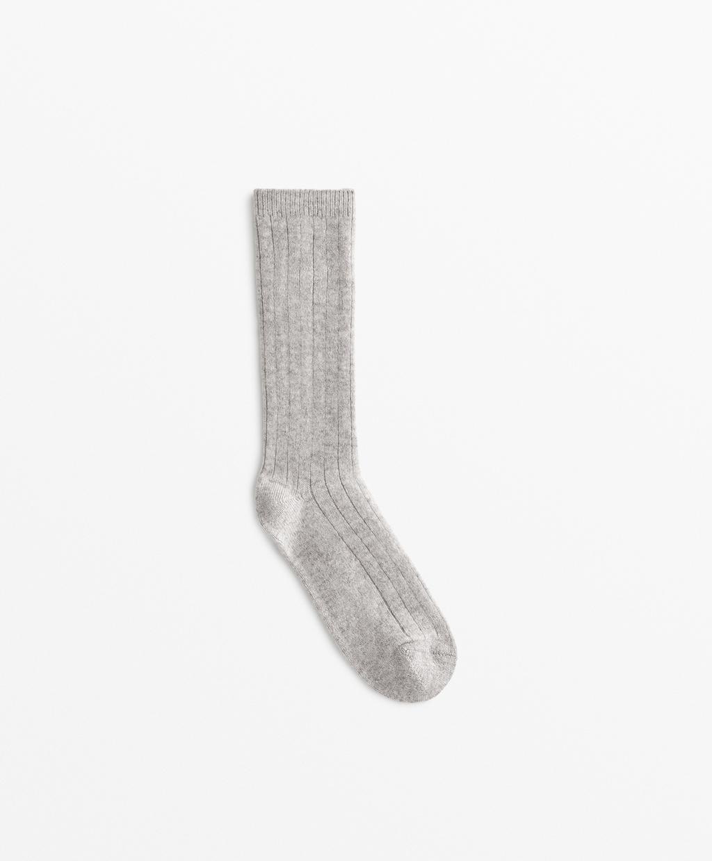 

Классические носки из 83% кашемира Oysho, цвет Grey Melange