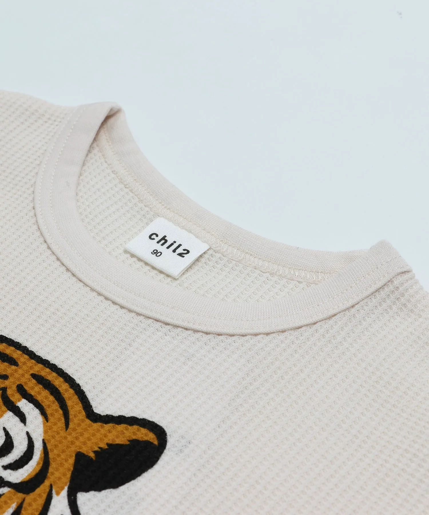 Футболка с длинными рукавами и вафельным принтом Chil2, A Tiger/Cream — фото 4