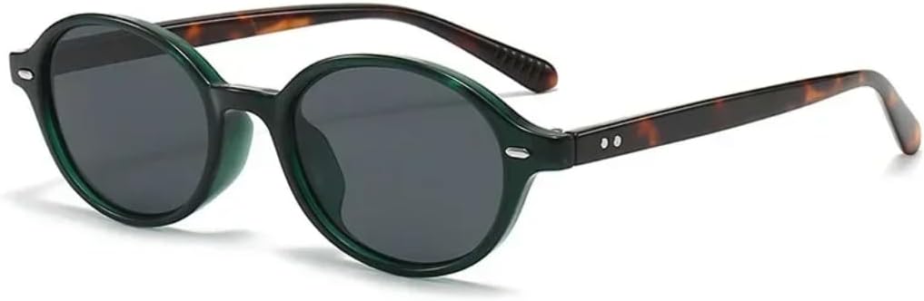 

Солнцезащитные очки с защитой UV400 | Маленькая овальная оправа с заклепками | для женщин и мужчин, для занятий спортом на открытом воздухе и вождения DSVIGF, Green Black