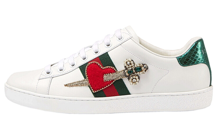 Кроссовки женские Gucci с вышивкой, белый