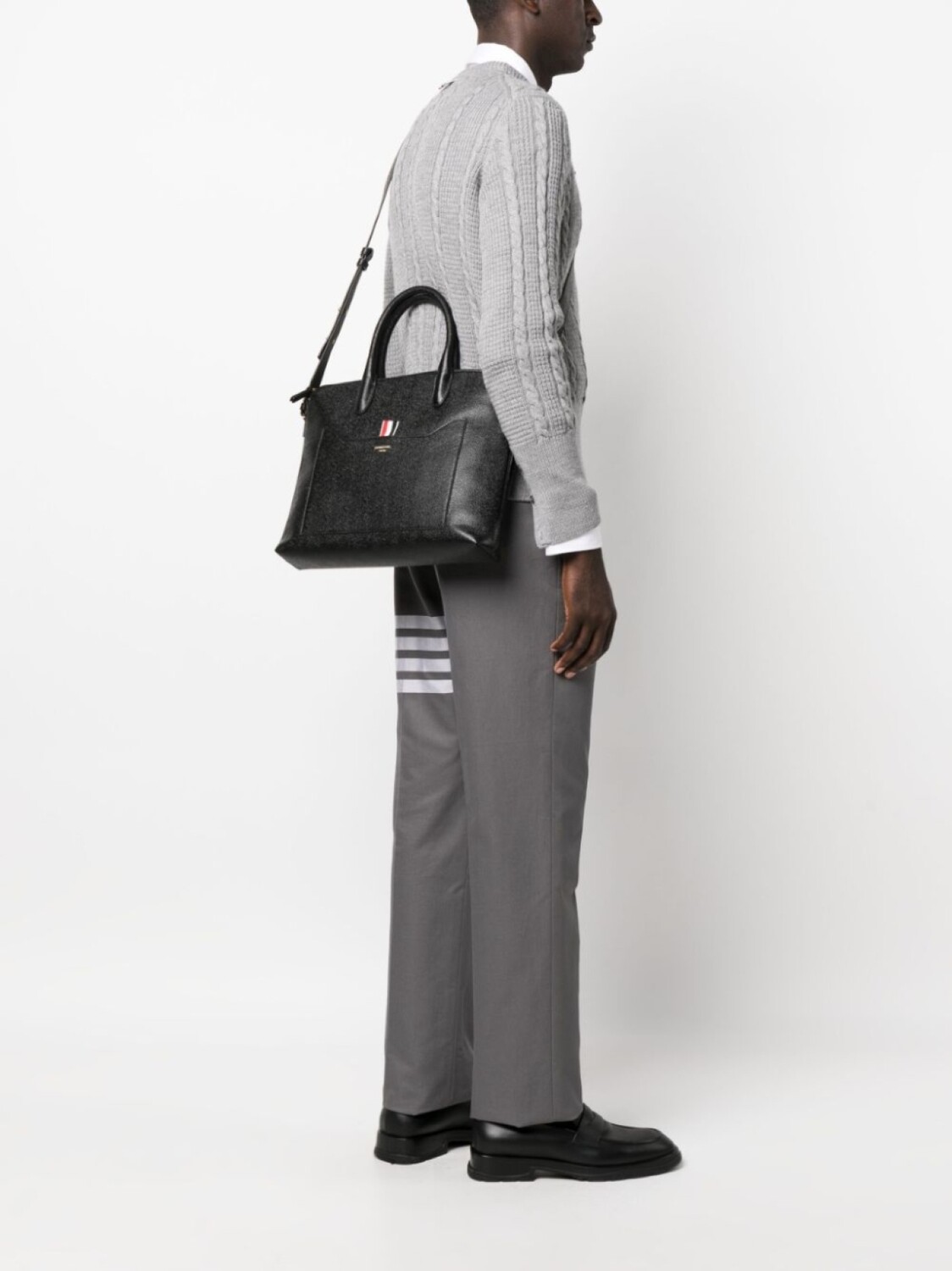 

Thom Browne портфель с полосками 4-Bar, черный