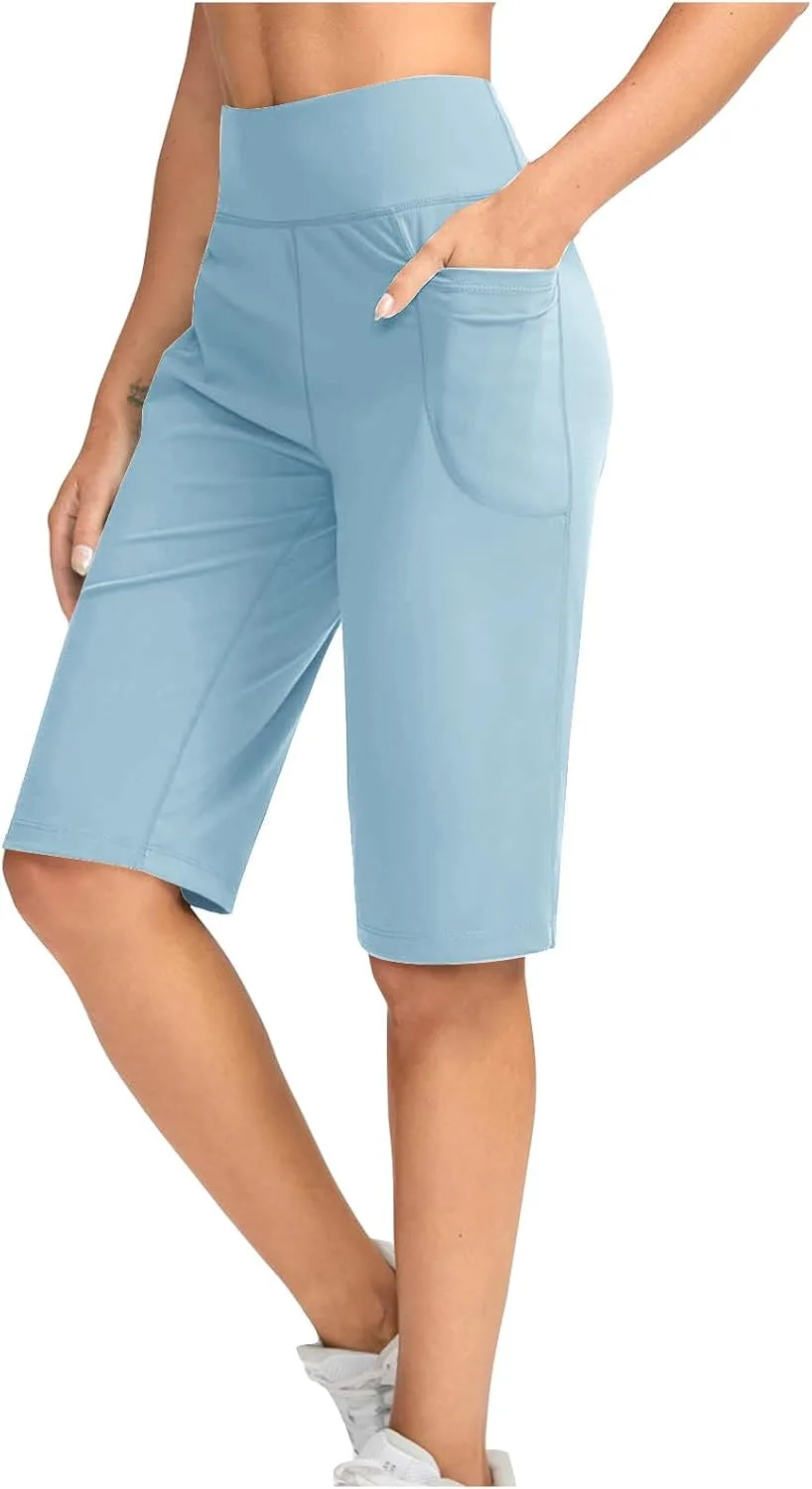 

Женские бермуды High Waisted, свободные, с карманами