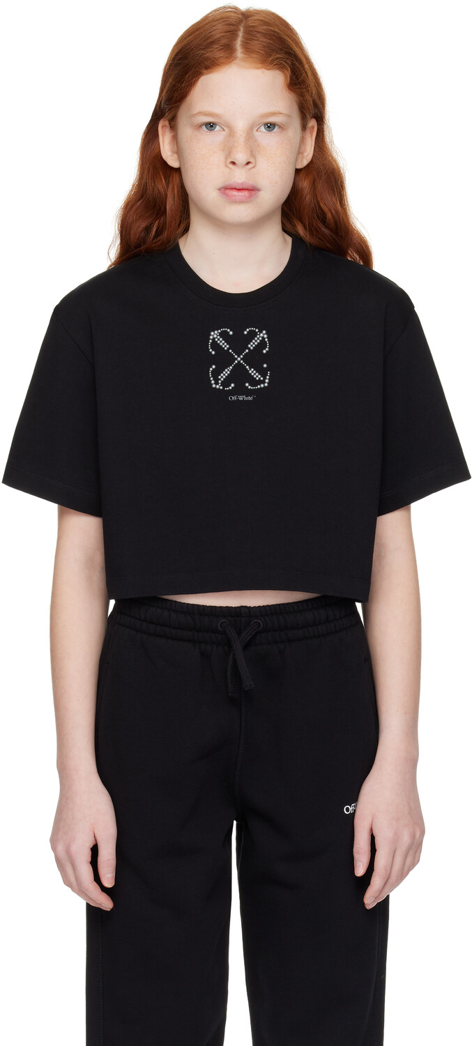 

Детская черная свободная футболка Cargo Off-White
