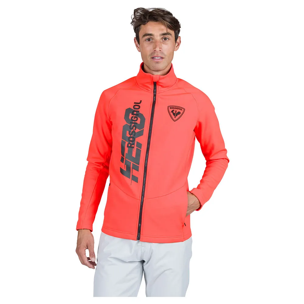 

Флис Rossignol New Hero Classique Clim full zip, оранжевый/красный
