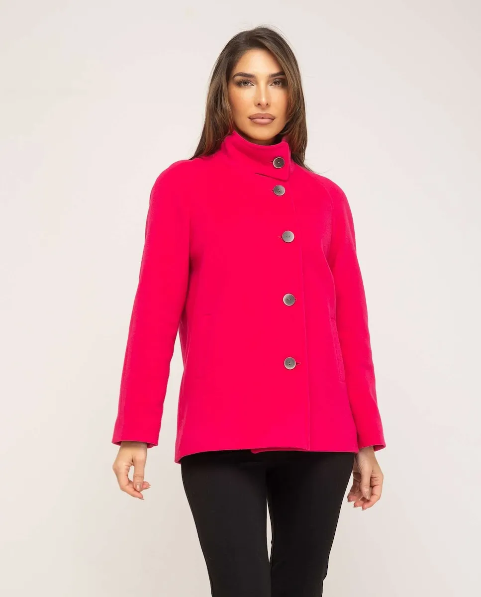 

Женское пальто с рукавом реглан и воротником-стойкой Fsh, розовый
