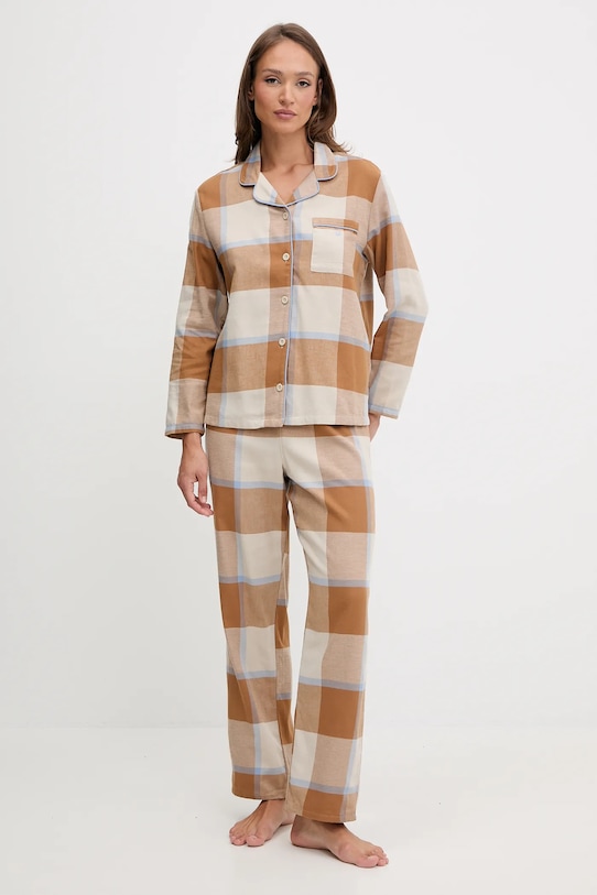 

Хлопковая пижама United Colors of Benetton, коричневый