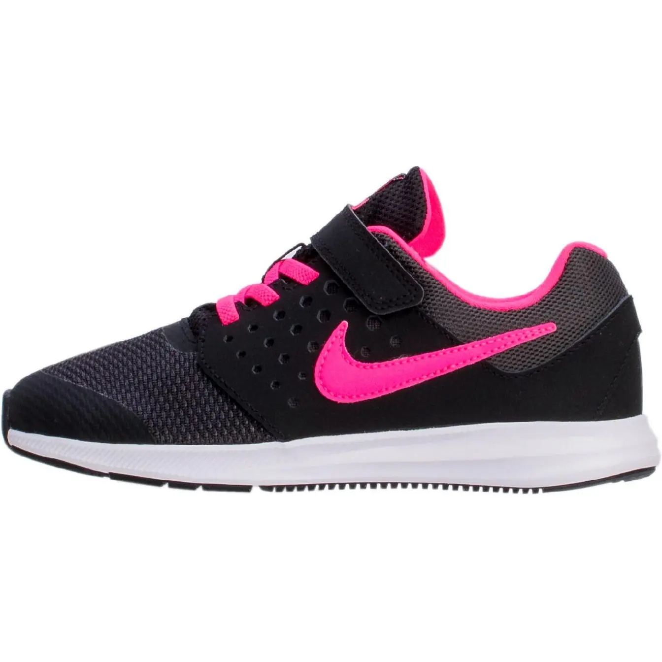 

Nike Downshifter 7 нескользящие износостойкие низкие детские беговые кроссовки black pink kids