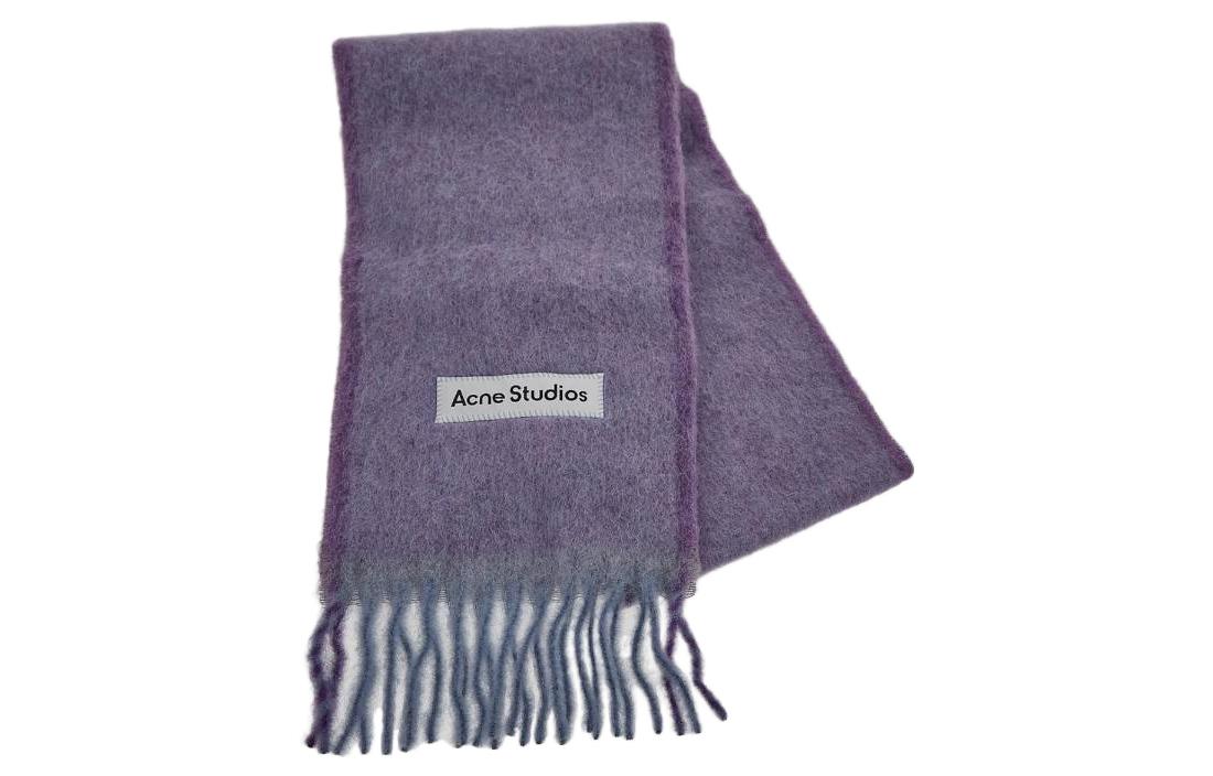 

Acne Studios Шарф с бахромой и аппликацией логотипа, Purple