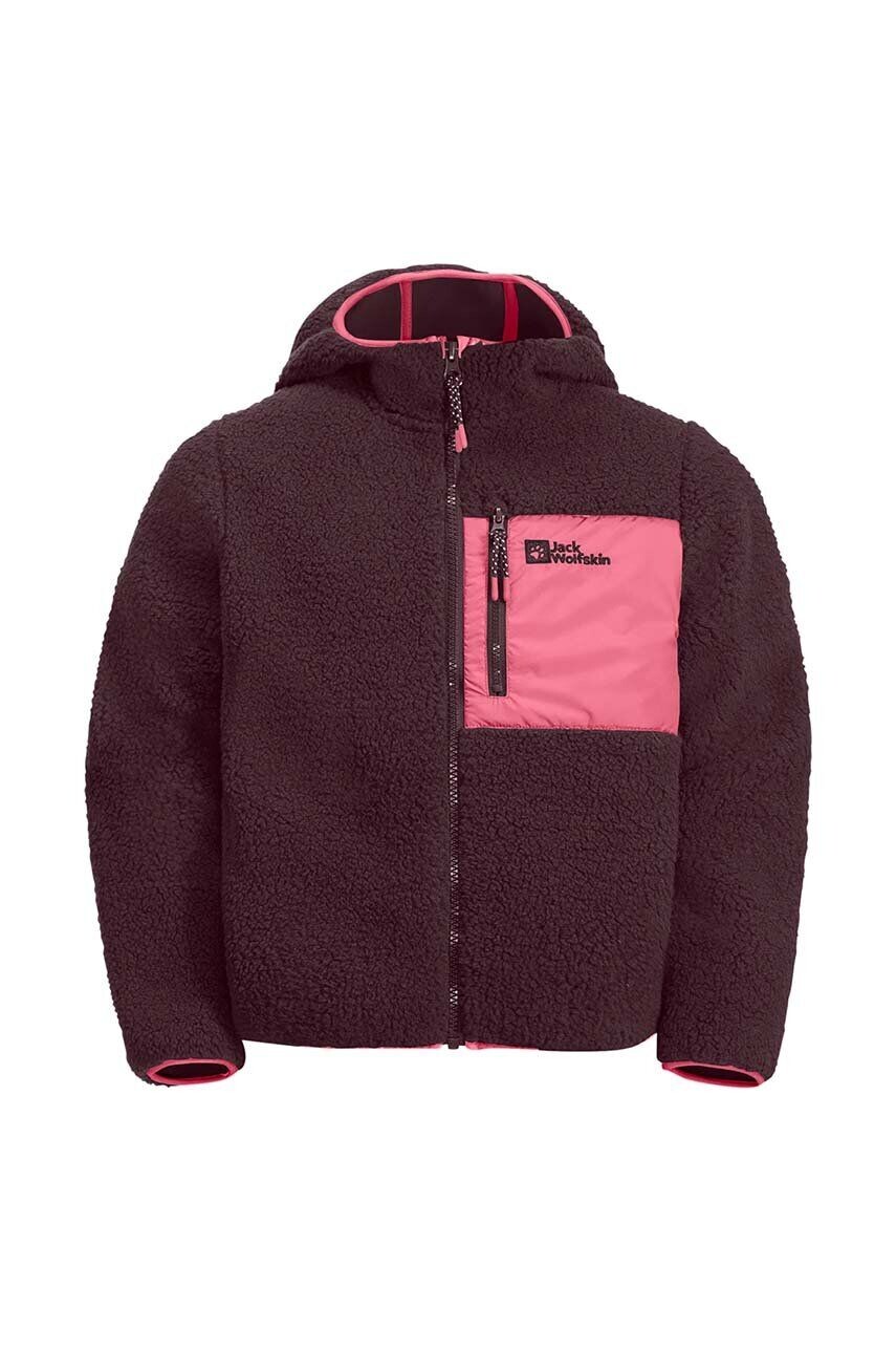 Детская толстовка Jack Wolfskin ICE CURL HOOD, розовый — фото 2