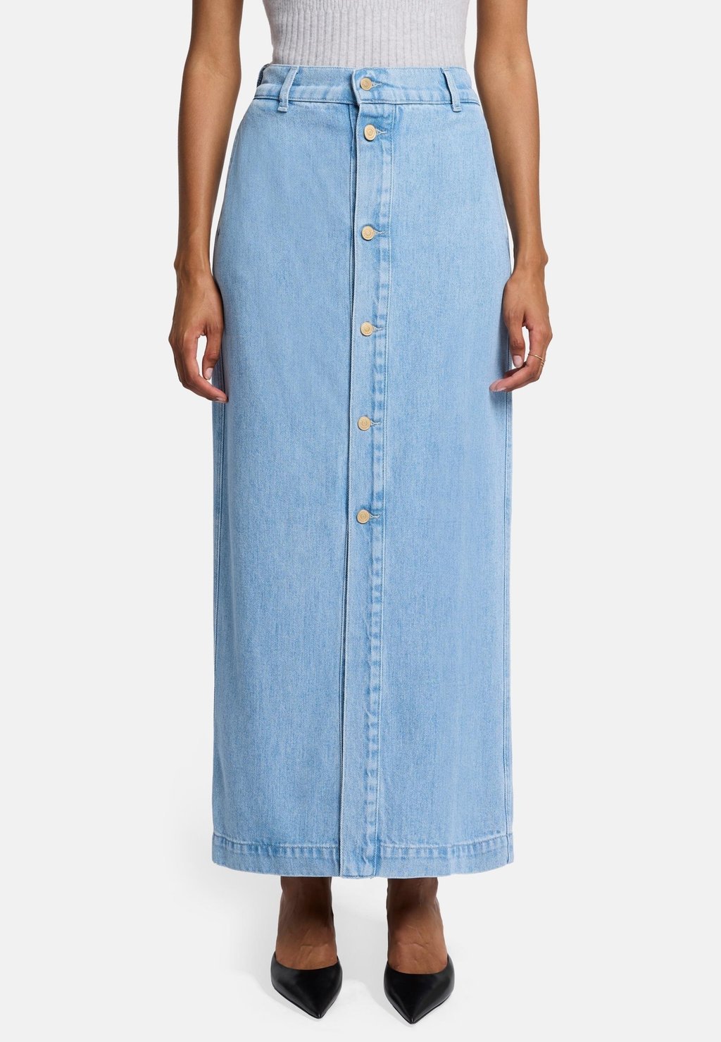 

Юбка макси Denim skirt 7 for all mankind, светло-голубой