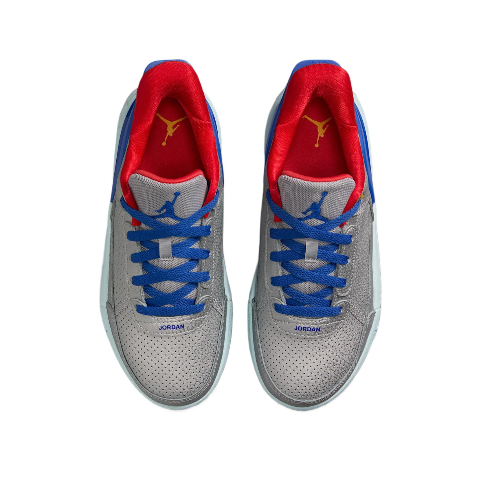 Jordan Детские баскетбольные кроссовки Metallic Silver/Light Red/Glacier Blue/Game Royal Blue — фото 4