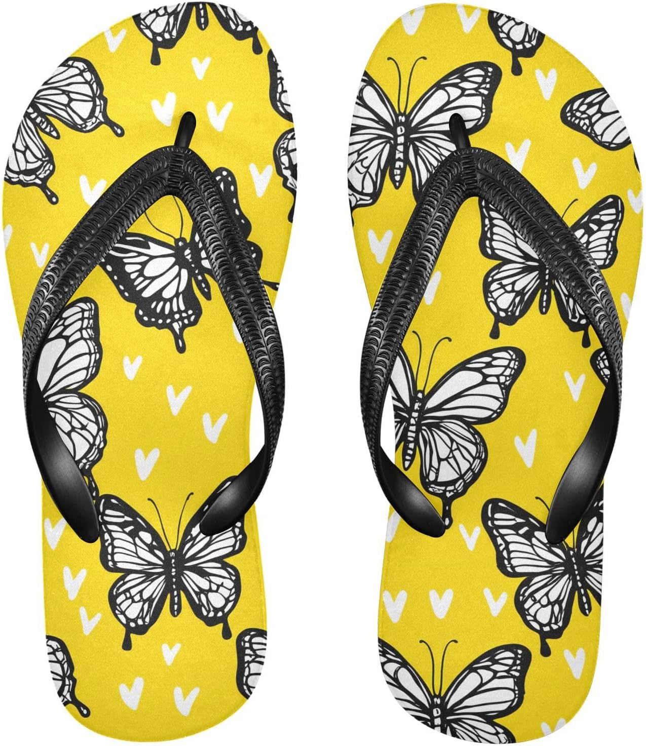 

Желтые вьетнамки с рисунком бабочки, пляжные шлепанцы, резиновые нескользящие летние тапочки для женщин и мужчин Sinestour