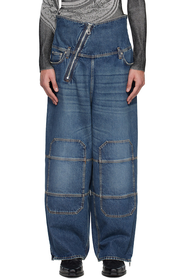 

Jean Paul Gaultier Синие джинсы с нашивкой на молнии