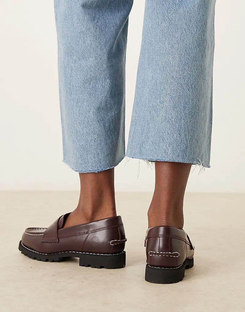 Пенни-лоферы Timberland Noreen с контрастной строчкой из бордовой кожи — фото 4