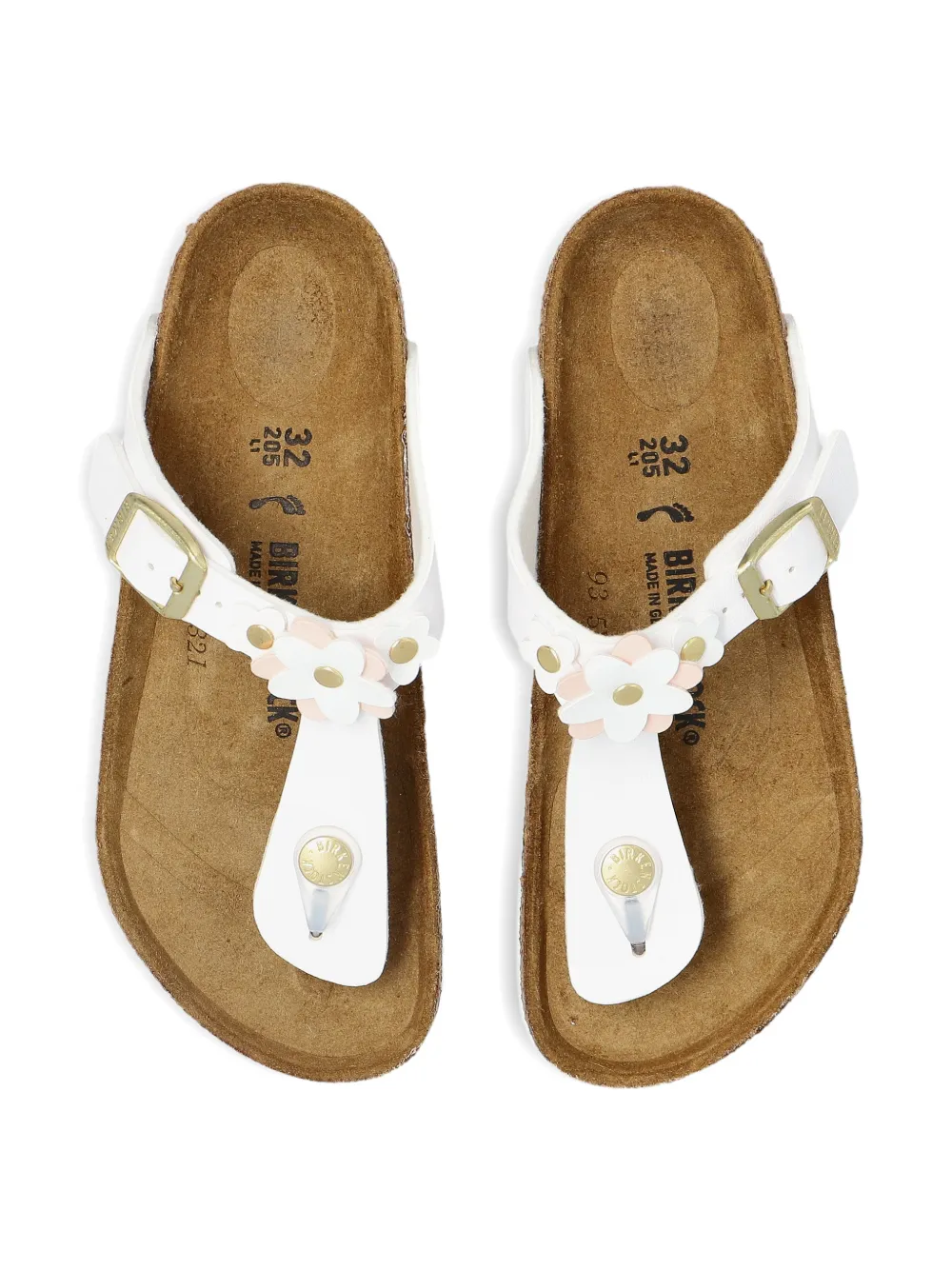 Сандалии gizeh с пряжкой в виде цветка Birkenstock Kids, белый — фото 4