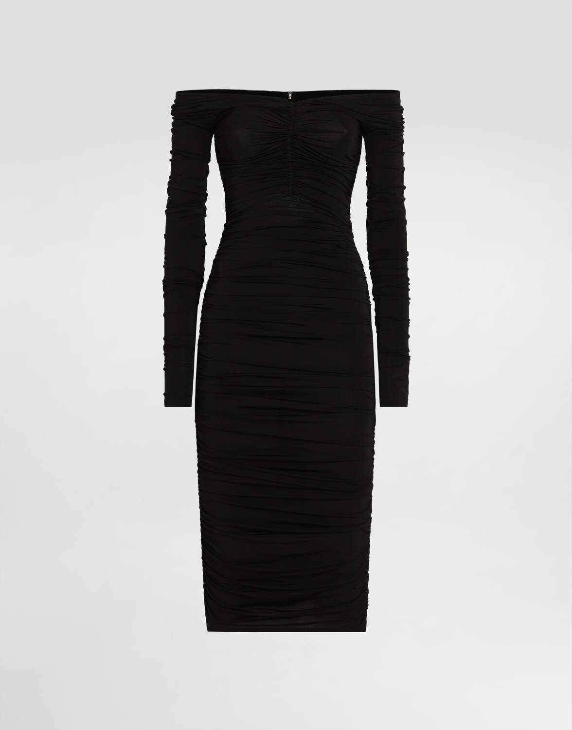 

Драпированное платье миди из органзина Dolce & Gabbana, черный