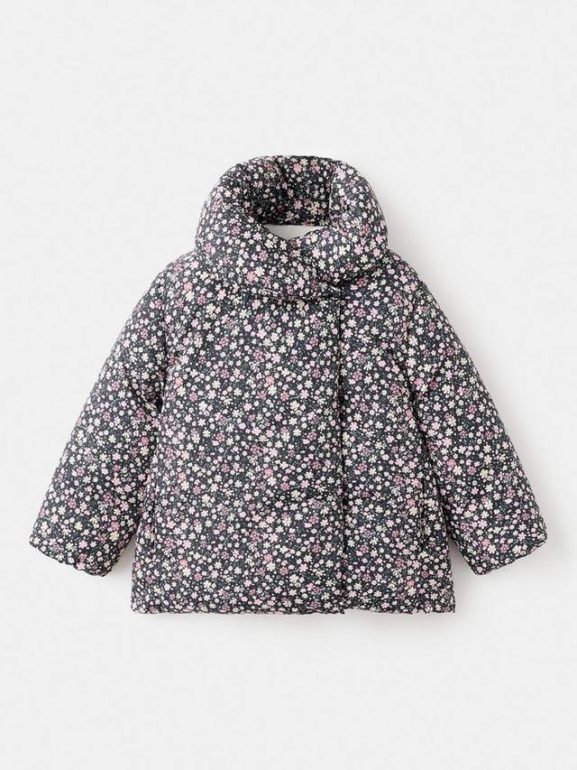 

Детское стёганое пальто с цветочным принтом Mango, Black