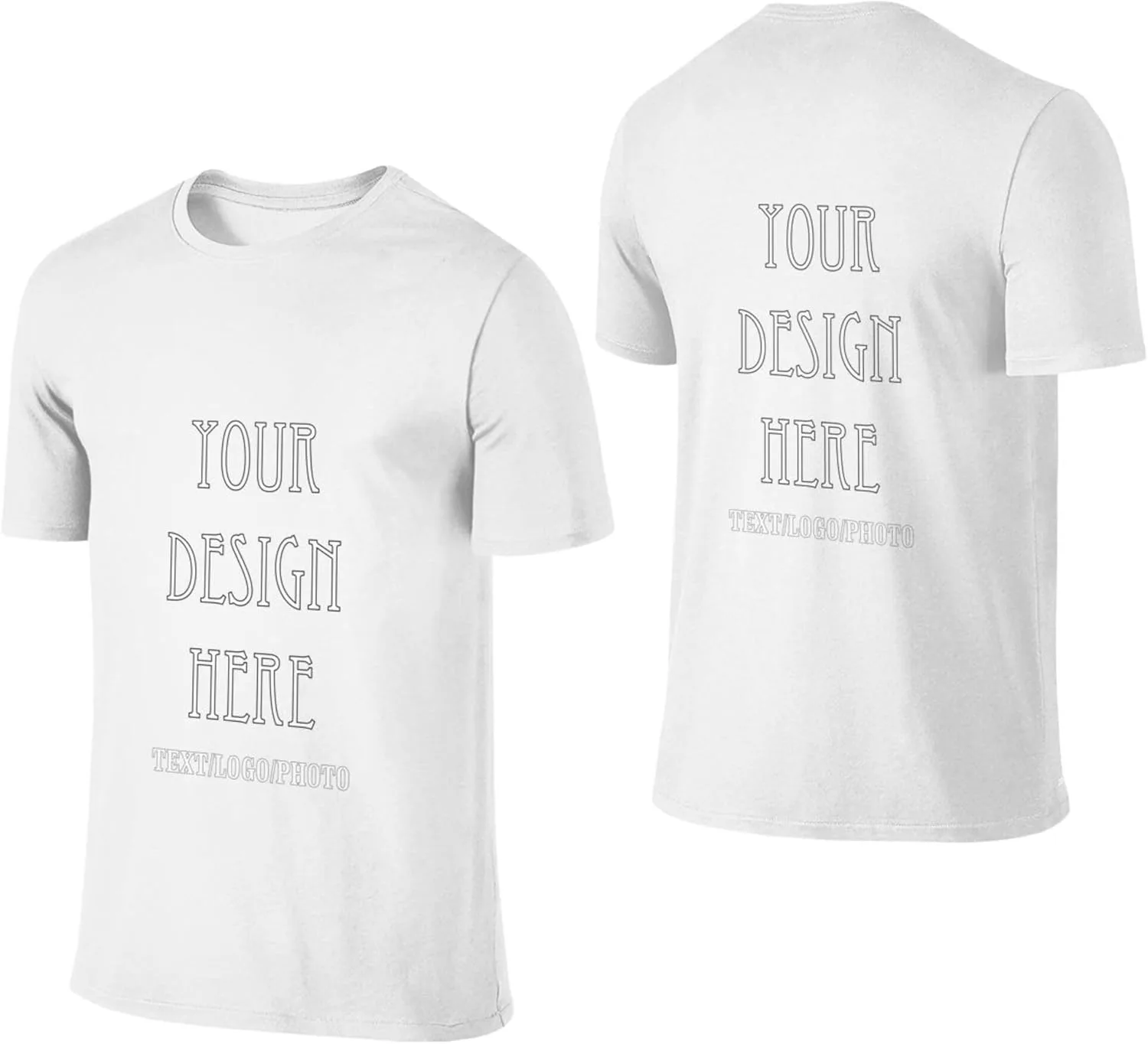 

Футболка с логотипом и текстом спереди и сзади, Cotton, Crew Neck