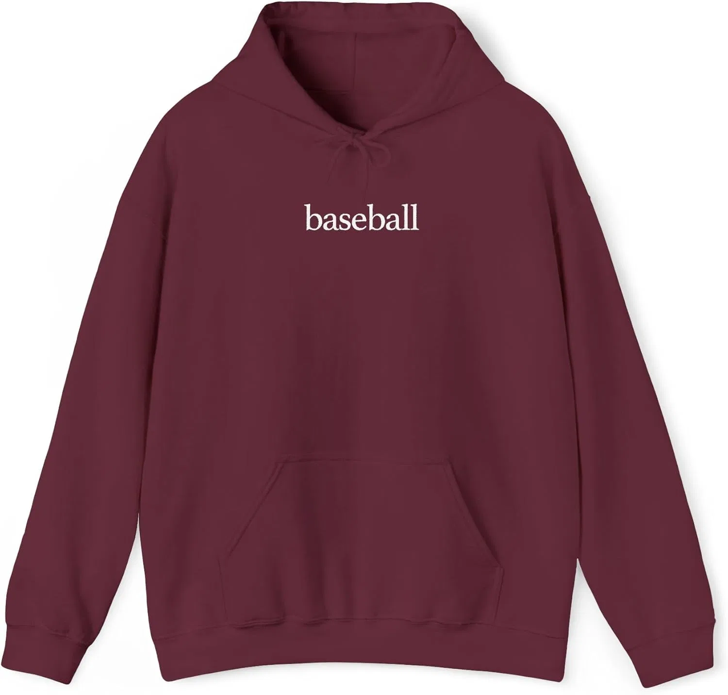 Худи с текстом Baseball, мужское/женское, Maroon