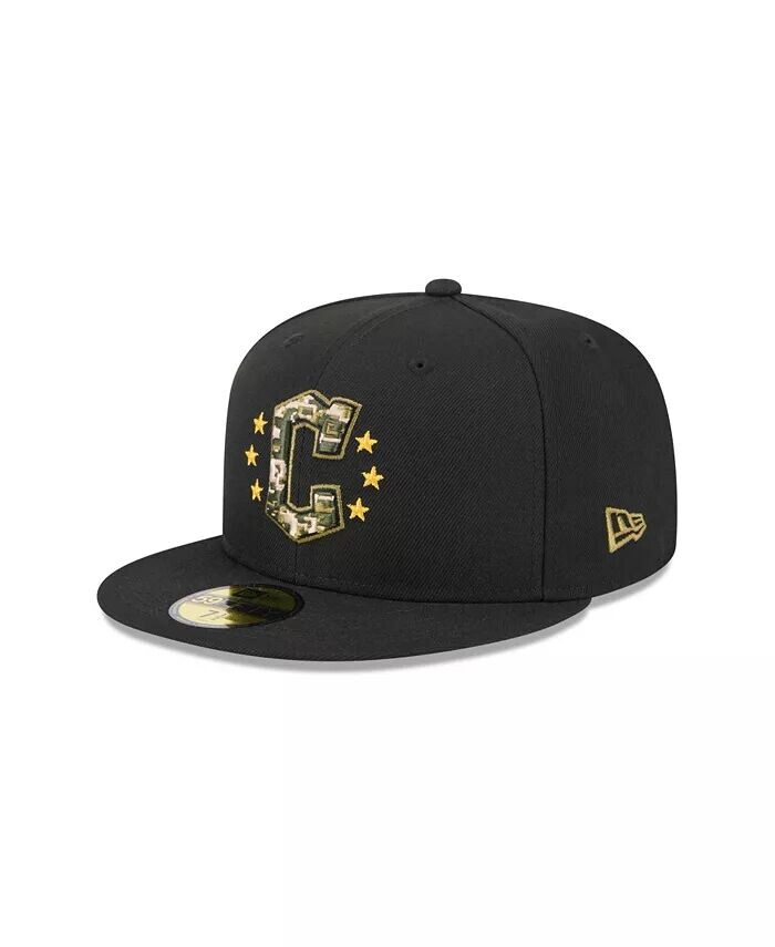 

Мужская черная кепка Cleveland Guardians 2024 года на поле в честь Дня вооруженных сил 59FIFTY New Era