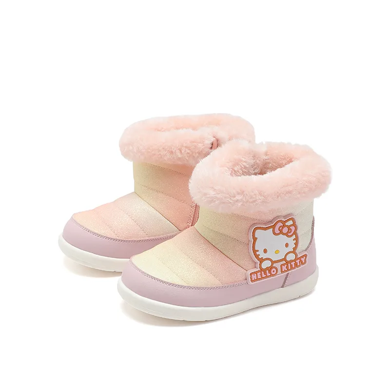 Детские хлопковые ботинки мид-топ Hello Kitty с антиударной амортизацией и утеплением Sanrio, розовый — фото 4