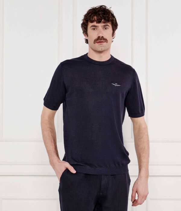 

Льняной свитер Regular fit Aeronautica Militare, синий