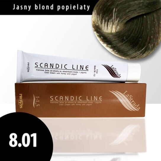 

8.01 крем-краска для волос светлый пепельный блондин Scandic Line LaStrada 100мл