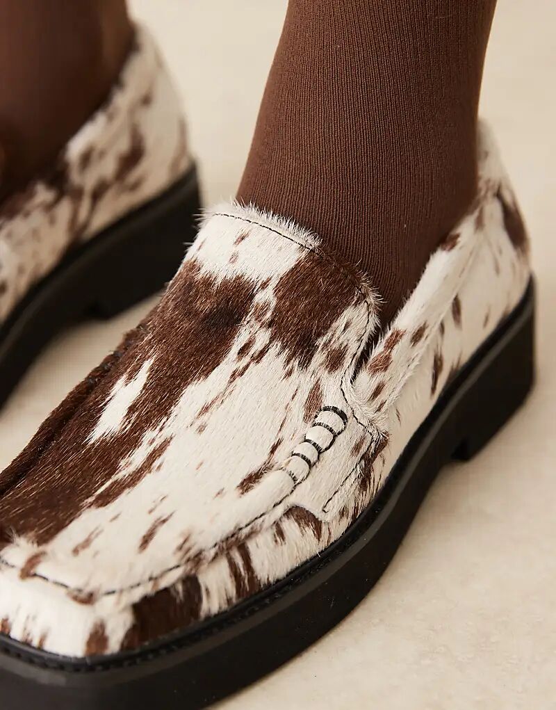 Лоферы с квадратным носком из коровьей кожи пони от ASOS DESIGN Myrtle — фото 2