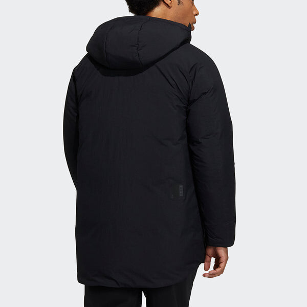 Пуховик adidas Wuji Down Jkt Series Outdoor Sports Stay Warm mid-length hooded down Jacket Black, черный — фото 3