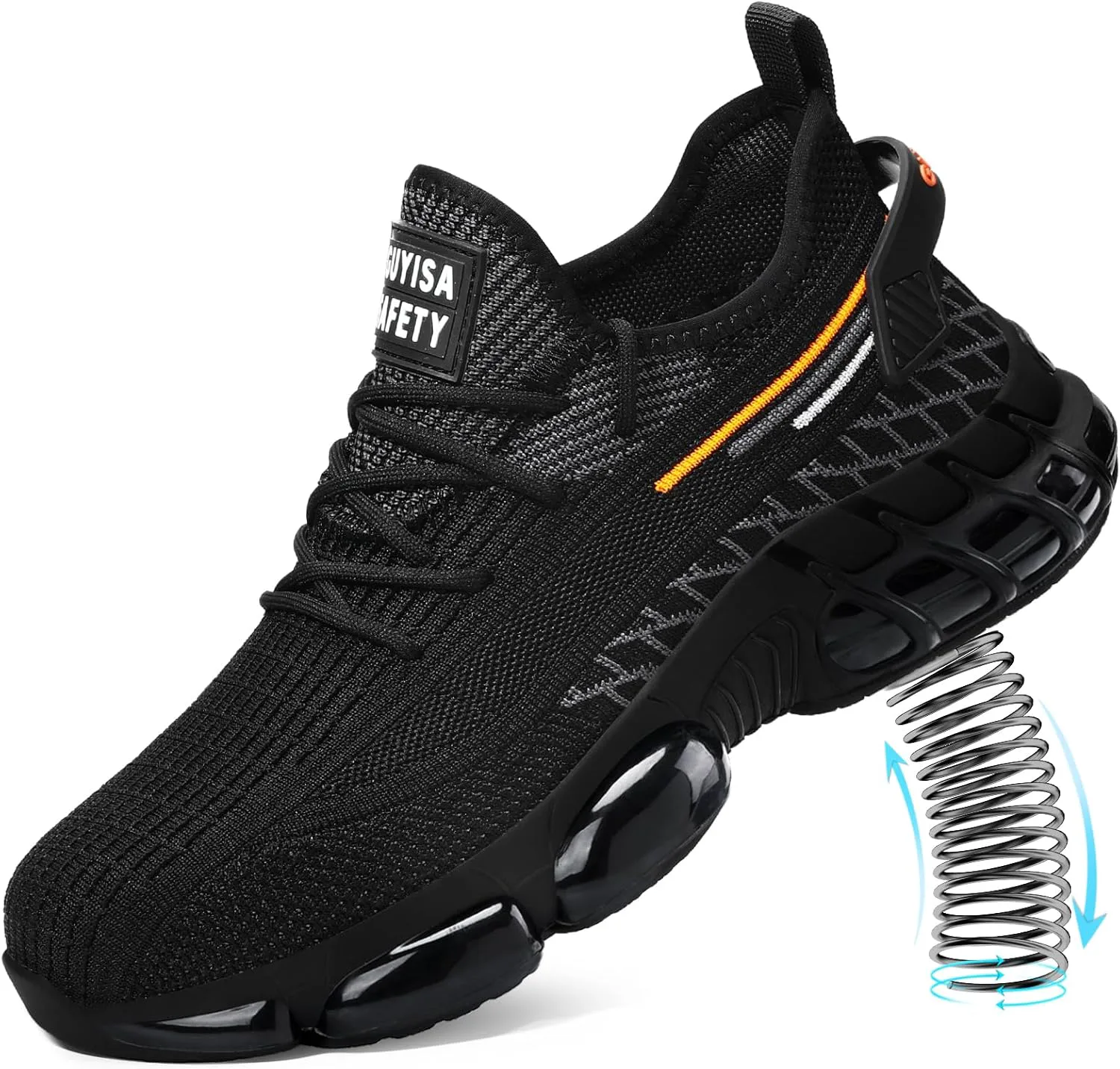 

Мужские рабочие ботинки с металлическим носком, легкие защитные кроссовки с кевларовой проколотостойкой подошвой для строительных и складских работ TANIELD, черный