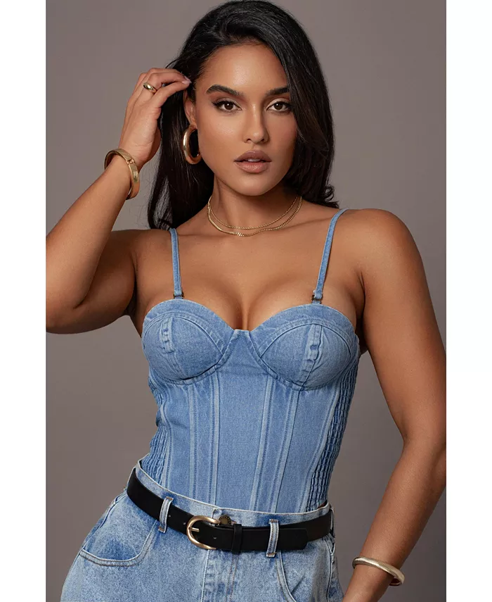 

Джинсовый корсет Marsella Sweetheart JLUXLABEL, синий