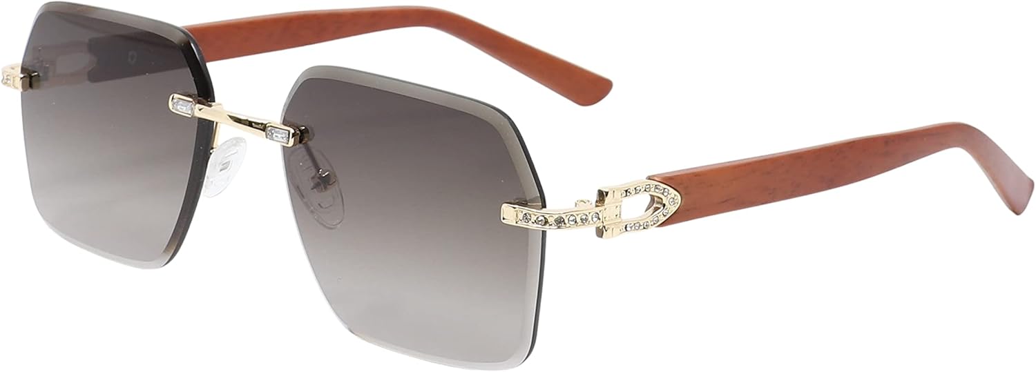 

Безупречные очки в стиле ретро, ​​деревянные баффы, винтажные солнцезащитные очки, украшенные стразами, для женщин и мужчин, модные хрустальные очки FLAWLESS EYEWEAR, Brown