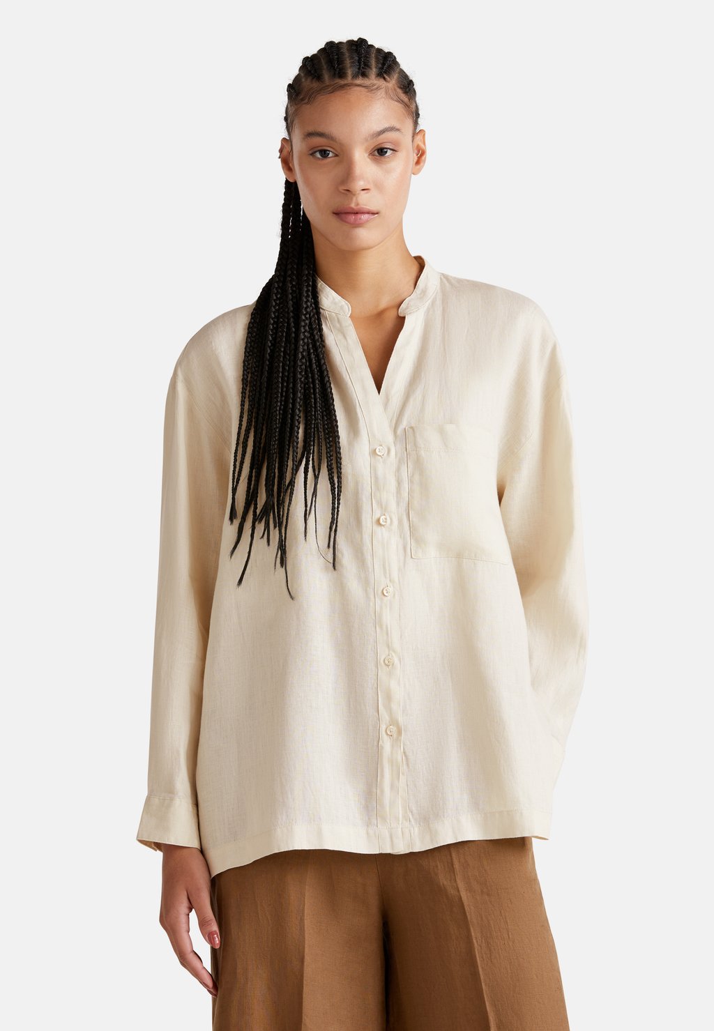 

Рубашка OVERSIZED United Colors of Benetton, бежевый