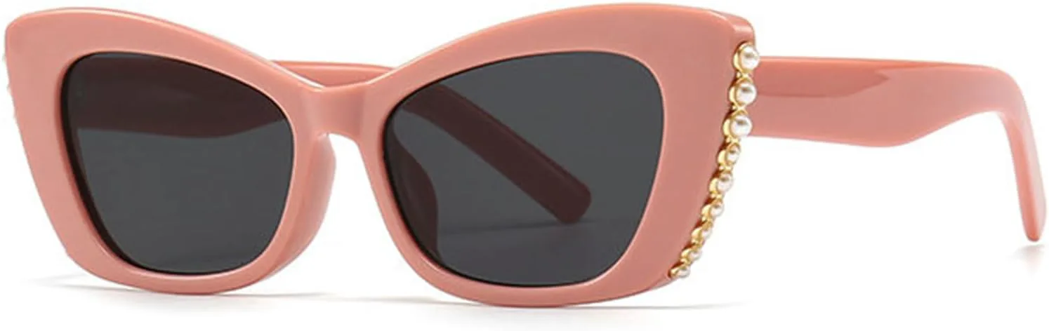 

Солнцезащитные очки Willochra «Кошачий глаз» с жемчужным блеском, модные, для женщин, с блестками, стразами и кристаллами, для вечеринок, UV400 F27, Pink