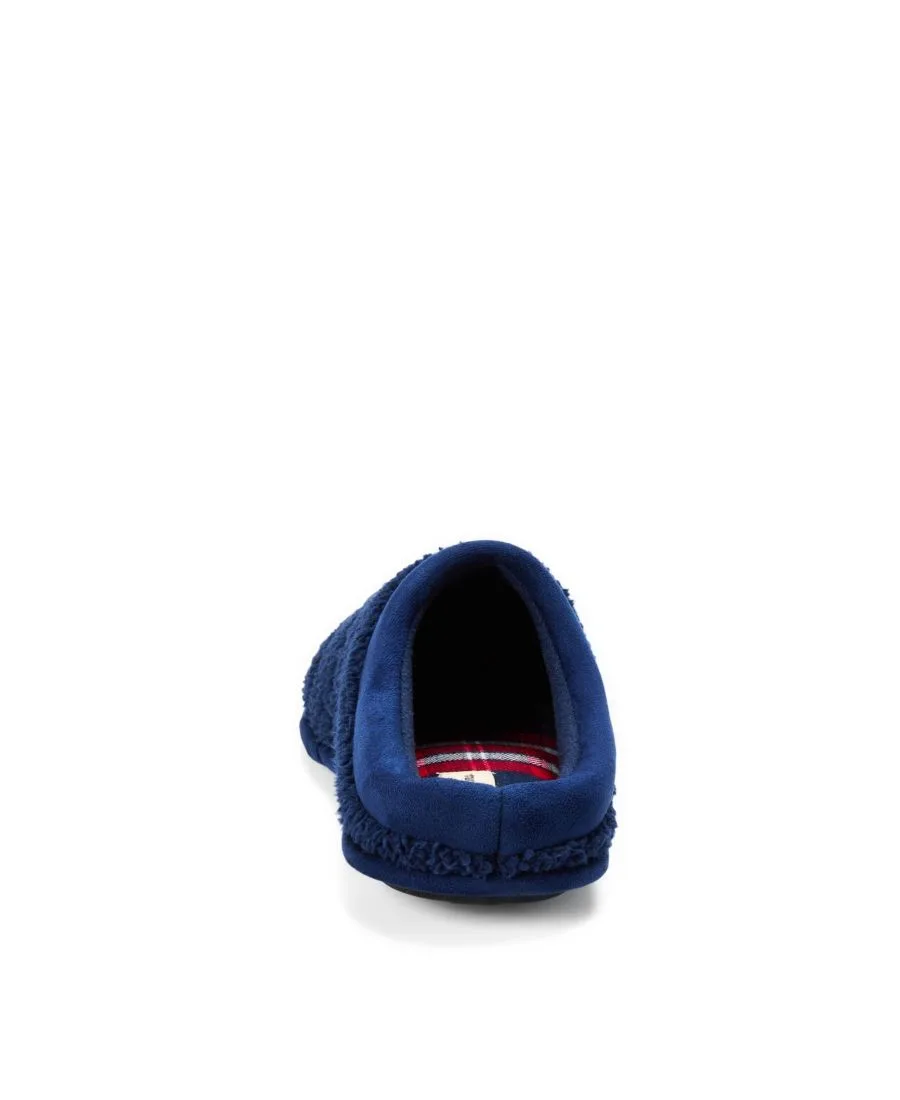Мужские стеганые домашние тапочки Asher Dearfoams, темно-синий blazer — фото 3