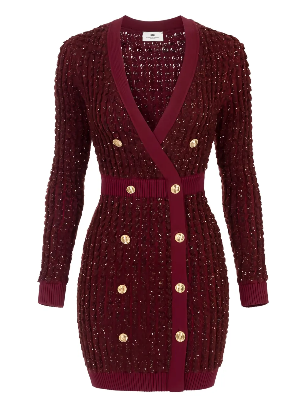 

Мини-платье из букле с отделкой пайетками Elisabetta Franchi, красный