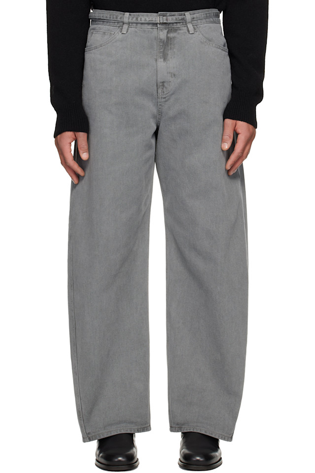 

Le17Septembre Серые джинсы изогнутой формы, окрашенные в готовом виде