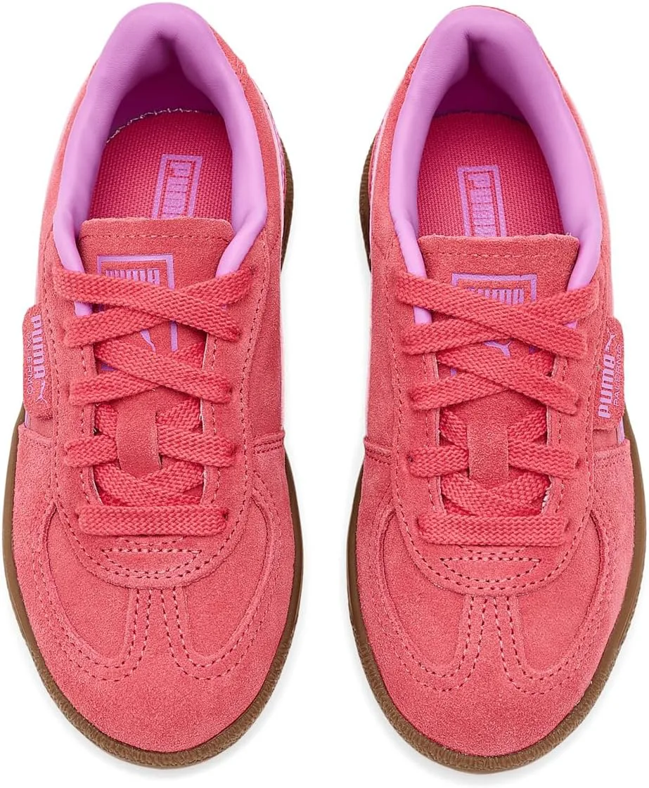 Детские кроссовки PUMA Palermo на шнуровке для мальчиков, повседневные - розовые, розовый/сиреневый — фото 2
