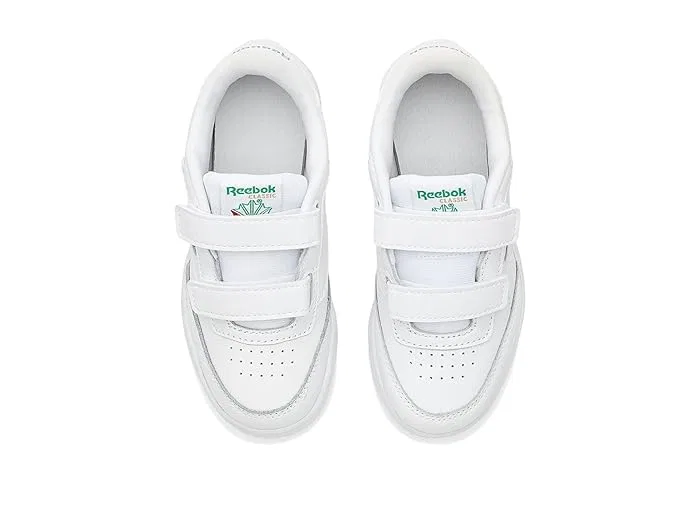 Кроссовки на липучке Club C 2V Reebok Kids, White/Glen Green/Vector Blue — фото 3