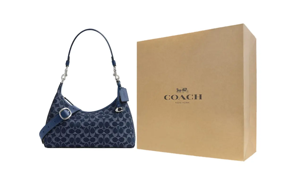 

COACH Женская сумка кроссбоди из ткани Juliet темно-синяя