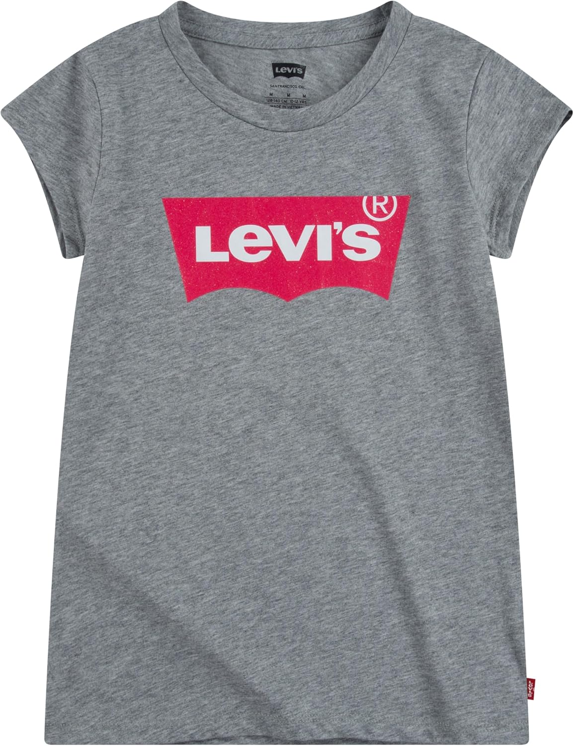 

Классическая футболка Levi's для девочек с крыльями летучей мыши, Grey Heather/Pink, Серый, Классическая футболка Levi's для девочек с крыльями летучей мыши, Grey Heather/Pink